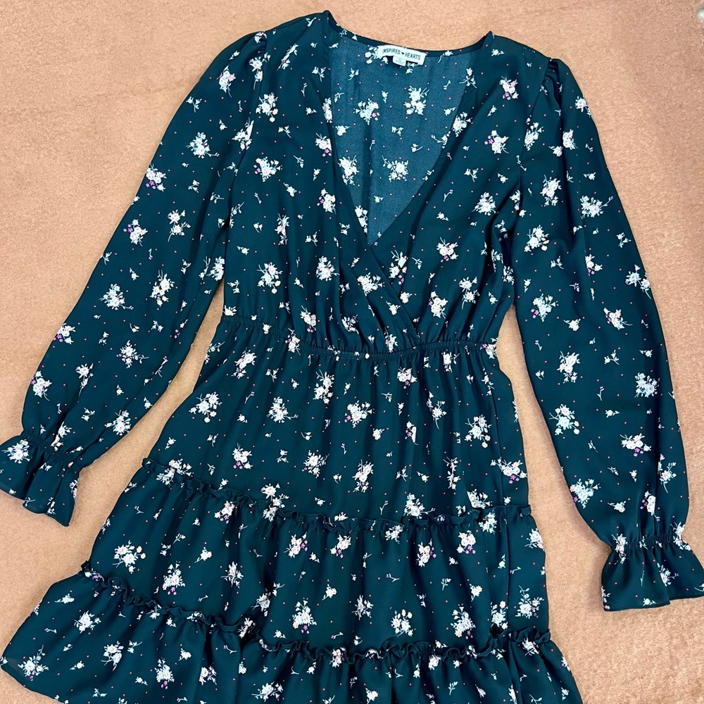 Inspired Hearts Floral Long Sleeve Dress